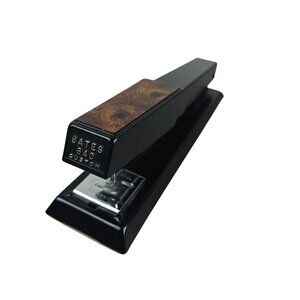 Vintage Bates 640 Stapler Custom Vintage Black Woodgrain Retro MCM Desk Decor